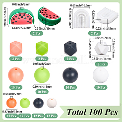 夏をテーマにしたシリコンフォーカルビーズ  ミックスカラー  11.5~19x11.5~30x5.5~15mm  穴：2~3mm  100個/セット&nbsp;SIL-SC0002-71
