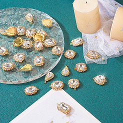 30Pcs 5 Styles Crystal Glass Rhinestone Pendants&nbsp;RB-TA0001-09
