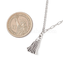 Alloy Tassel Pendant 304 Stainless Steel Mixed Chain Necklaces&nbsp;NJEW-JN05882