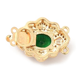 Brass Micro Pave Clear Cubic Zirconia Box Clasps&nbsp;KK-E052-01F-G04
