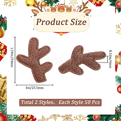 100Pcs 2 Styles Christmas Theme Ornament Accessories&nbsp;FIND-GF0007-15A