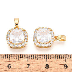 Brass Micro Pave Cubic Zirconia Pendants&nbsp;KK-N272-05G