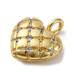 Brass Micro Pave Cubic Zirconia Pendants&nbsp;KK-P308-06G