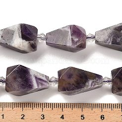 天然石アメジストビーズ連売り  多面カットティアドロップ  シードビーズで  19~21.5x12~13mm  穴：2mm  約15~16個/連  14.96~15.7インチ（38~40cm）&nbsp;G-NH0005-B05-01
