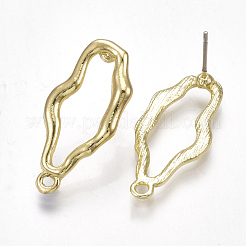 合金製スタッドピアスパーツ  スチールピンと  カン付き  ライトゴールド  26x12mm  穴：1.6mm  ピン：0.7mm&nbsp;PALLOY-T065-13