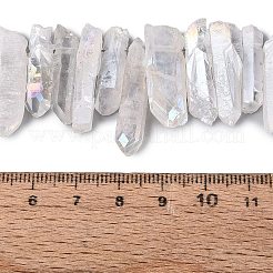 Spray Painted Electroplate Natural Quartz Crystal Points Beads Strands&nbsp;G-Q610-02J