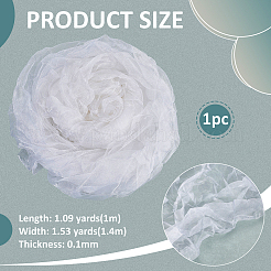 DIY クラフト用のオーガンジー生地  服飾材料  ホワイト  1000x1400x0.1mm&nbsp;DIY-WH0504-309B