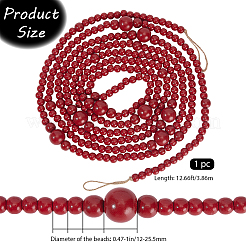 Round Wooden Beaded Garland for Christmas Tree Decoration&nbsp;AJEW-WH20019-63