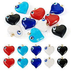 10Pcs 5 Colors Handmade Evil Eye Lampwork Pendants&nbsp;LAMP-TA0001-15