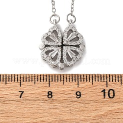 Clover 304 Stainless Steel Rhinestone Pendant Necklaces for Women&nbsp;LS-NJEW-M107-03P