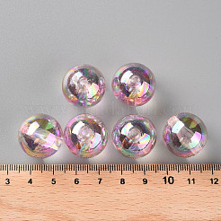 透明なアクリルビーズ  ABカラーメッキ  ラウンド  ピンク  20x19mm  穴：3mm&nbsp;X-MACR-S370-B20-702