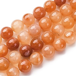 天然石赤瑪瑙ビーズ連売り  ラウンド  10mm  穴：1mm  約38個/連  14.96''（38センチメートル）&nbsp;G-R015-B02-10mm