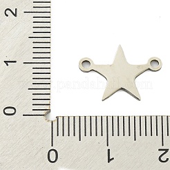 変色しない201ステンレススチールコネクタチャーム  スターリンク  ステンレス鋼色  10.5x15.5x1mm  穴：1.5mm&nbsp;STAS-M015-19P