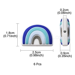 6Pcs Food Grade Eco-Friendly Silicone Focal Beads&nbsp;SIL-YW0001-04A