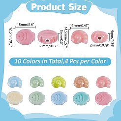 40Pcs 10 Styles Handmade Porcelain Beads&nbsp;PORC-HY0001-17