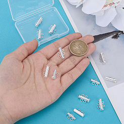チューブ真鍮スライドロック留め具10個  1連  2穴  プラチナ  4mm&nbsp;KK-PH0014-45P
