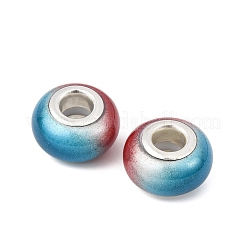 Two Tone Opaque Resin Rondelle European Beads&nbsp;RESI-Z046-02C