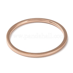 Ion Plating(IP) 304 Stainless Steel Simple Plain Band Finger Ring for Women Men&nbsp;RJEW-F152-05RG