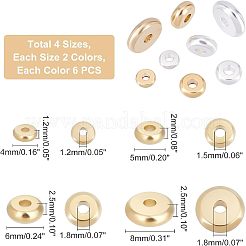 48Pcs 8 Style 304 Stainless Steel Spacer Beads&nbsp;STAS-UN0030-33