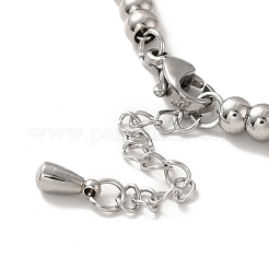 304 Stainless Steel Roman Numeral Flat Round Charm Bracelet with Enamel&nbsp;BJEW-B057-11P