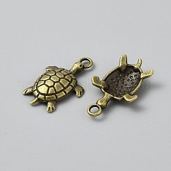 合金のチベット風チャーム  カメ  アンティークブロンズ  26x16.5x3mm  穴：2.5mm&nbsp;FIND-WH0152-719AB
