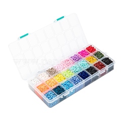 240g 24 Colors Handmade Polymer Clay Beads&nbsp;CLAY-JP0001-10-4mm