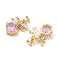 Brass Micro Pave Cubic Zirconia Pendants&nbsp;KK-Q068-29G