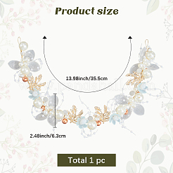 Alloy & Rhinestone & Resin Floral Hair Bands Embellishments for Women&nbsp;OHAR-WH20009-02A