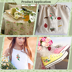 4Pcs Flower Embroider Thread Iron on/Sew On Patches&nbsp;PATC-PH0001-55