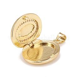 Brass Micro Pave Cubic Zirconia Locket Pendants&nbsp;KK-A161-49G