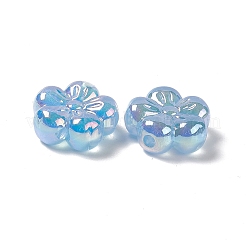 UV Plating Rainbow Iridescent Acrylic Flower Beads&nbsp;PACR-M003-10