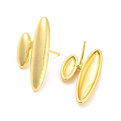 Rack Plating Brass Oval Stud Earrings&nbsp;EJEW-A028-30G