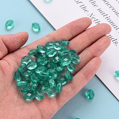 透明なアクリルビーズ  オーバル  ターコイズ  10x8x5.5mm  穴：1.5mm&nbsp;X-TACR-S154-18A-68