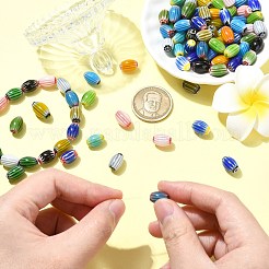 90Pcs 15 Colors Handmade Millefiori Lampwork Beads&nbsp;LAMP-CJ0002-31