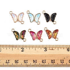 24Pcs 6 Colors Alloy Glass Connector Charms&nbsp;FIND-FS0003-51