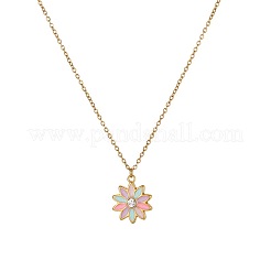 Girl's 304 Stainless Steel Enamel & Plastic Pearl Pendant Necklaces & Stud Earrings Sets&nbsp;WG1BA9D-02