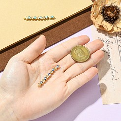 2Pcs 2 Colors Brass Pave Clear Cubic Zirconia Enamel Evil Eye Connector Charms&nbsp;KK-CJ0014-18
