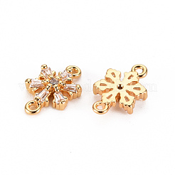 Brass Micro Pave Clear Cubic Zirconia Links Connectors&nbsp;KK-S360-103