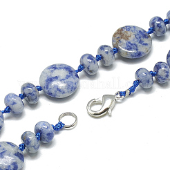 Natural Blue Spot Jasper Beaded Necklaces&nbsp;NJEW-S393-03