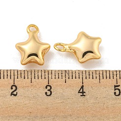 真鍮チャーム  カドミウムフリー＆ニッケルフリー＆鉛フリー  スター  18KGP本金メッキ  13.5x10.5x5mm  穴：1.8mm&nbsp;KK-A214-15G