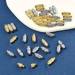 40セット2色コラム真鍮ネジ留め具  ミックスカラー  11~12x4mm  穴：1mm  20セット/カラー&nbsp;KK-FS0001-62