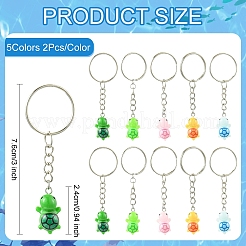 10Pcs 5 Colors Resin Tortoise Pendant Keychain&nbsp;KEYC-FS00018