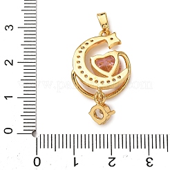 Brass Micro Pave Cubic Zirconia Pendants&nbsp;KK-F939-10G-02