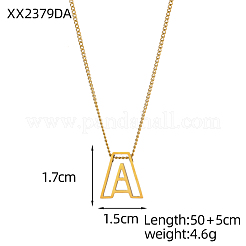 304ステンレススチール製ビッグペンダント  イオンプレーティング（ip）  文字a~zのチャーム  切り取る  14KGP本金メッキ  550mm&nbsp;SA-OY003-25G