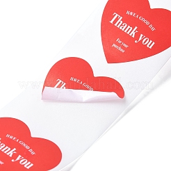 500Pcs Heart with Thank You Roll Stickers&nbsp;X-DIY-U008-01D