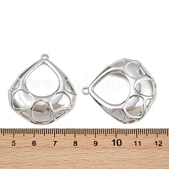 304ステンレスペンダント  ティアドロップチャーム  ステンレス鋼色  37x34.5x4mm  穴：2.5mm&nbsp;STAS-L303-10P