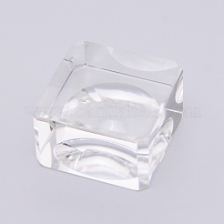 ガラス水晶玉スタンド  正方形  透明  29x29x17.5mm&nbsp;ODIS-WH0007-07B