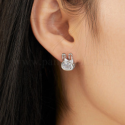 Mini Rabbit Brass Stud Earrings&nbsp;ZL6900