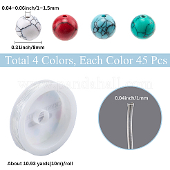 合成ターコイズラウンドビーズブレスレットのDIYキット  ミックスカラー  8mm  穴：1mm&nbsp;DIY-SC0030-26