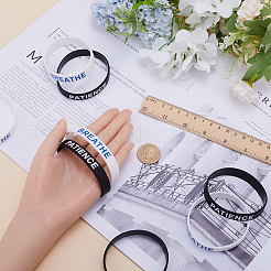32Pcs 2 Colors Word Silicone Cord Bracelets Set Wristband&nbsp;BJEW-GF0001-17